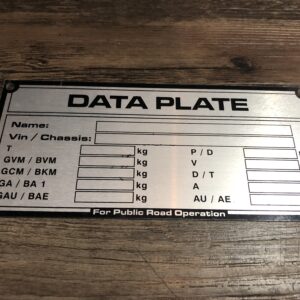 DATA PLATE 165X75MM